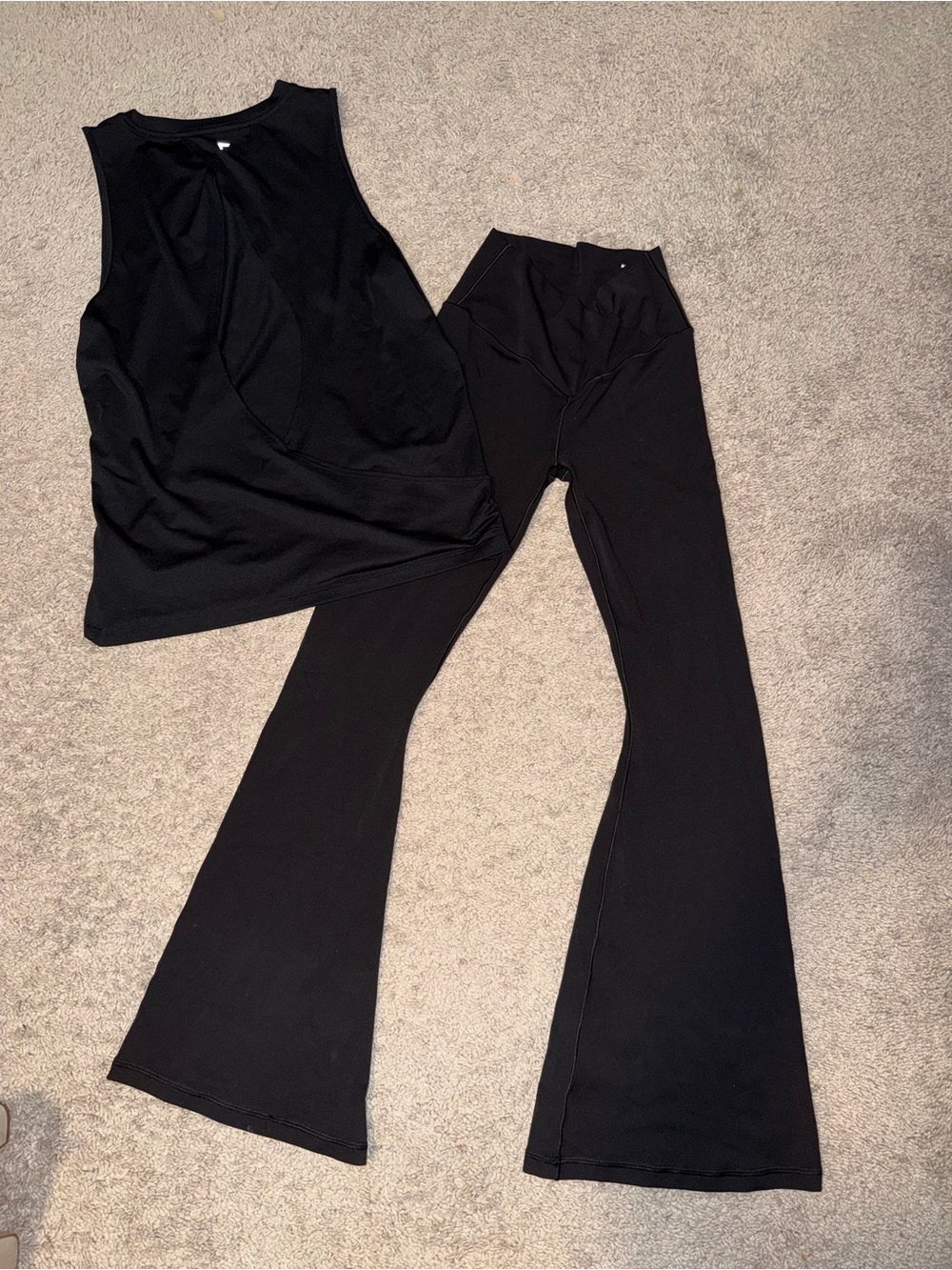 High-Rise Black Flare Leggings for Women